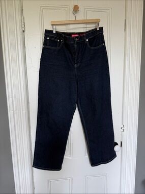 SPANX Women's Dark Indigo High-Rise Straight Leg Jeans